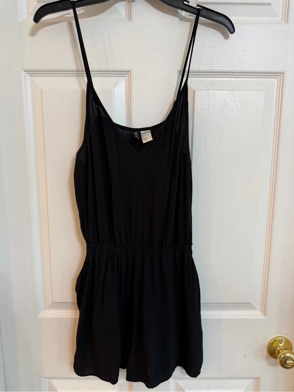 H&M Black V-Neck Spaghetti Strap Romper